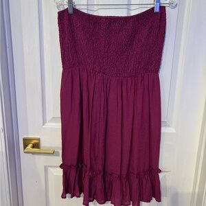 Violet Strapless Smocked Sundress for Prom
